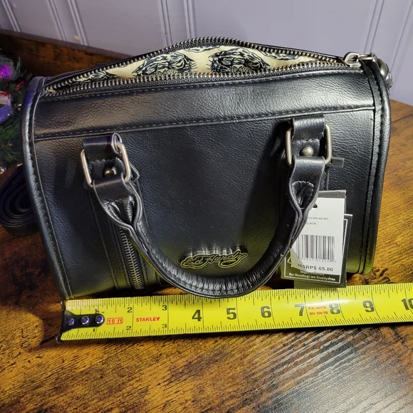 Ed Hardy women Black Satchel skull details - Picture 10 of 14
